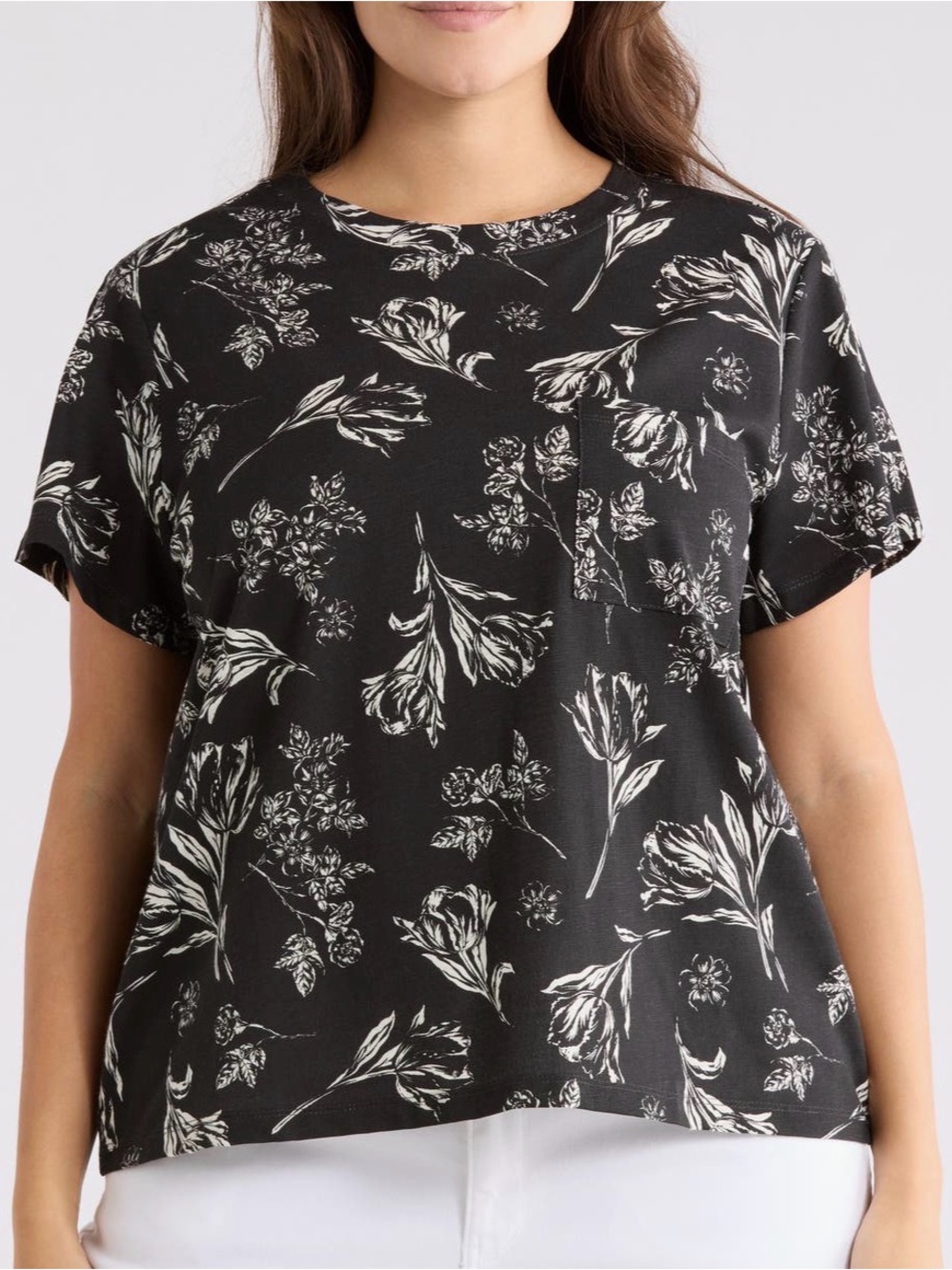 Sanctuary Cotton Blend Pocket Tee